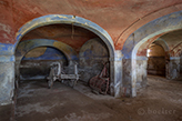 Toskana Italien großes Bauernhaus, Landgut Esse Secco im Val di Chiana bei Foiano - Stall mit Gewölbedecken